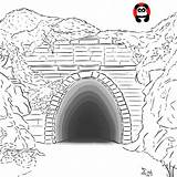 Abandoned Tunel  Coloring pages Abstract Color sketch template