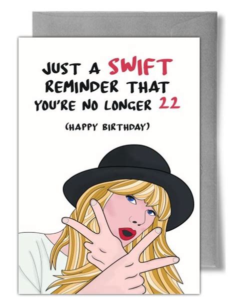 No Longer 22 Taylor Swift Birthday Card | Taylor swift birthday card ...