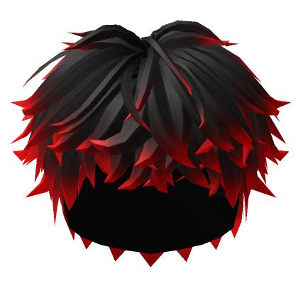 Black and Red Messy Hair | Roblox Item - Rolimon's