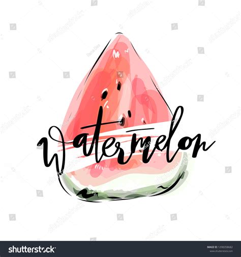 Watermelon Slice Watercolor Vector Illustration Stock Vector (Royalty ...