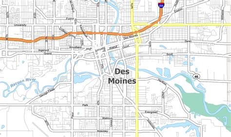 Des Moines Map, Iowa - GIS Geography