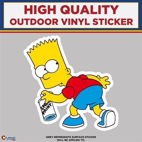 Bart Simpson Spray Painting, The Simpsons High Quality Vinyl Stickers