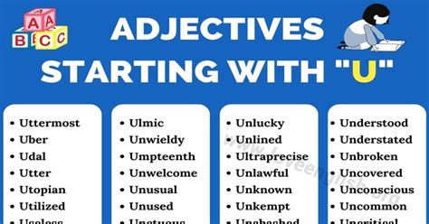 Adjectives That Start With U: List Of 100 Adjectives That Start With U - Love English