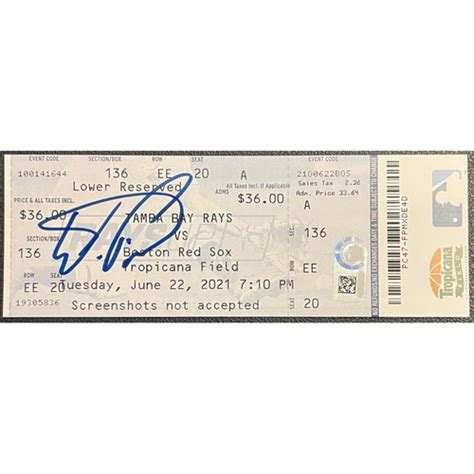 Game Used Autographed Ticket Stub: Wander Franco - MLB Debut - June 22 ...