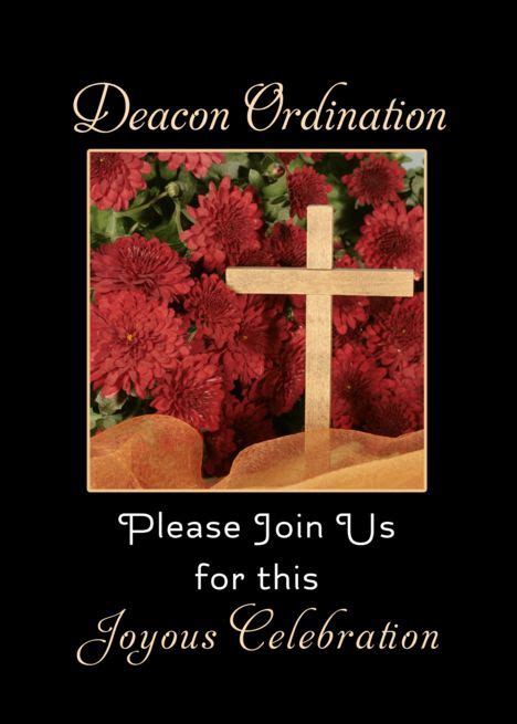 For Deacon Ordination Invitation Greeting Card, Mums, Cross, card , #sponsored, #Invitation, # ...