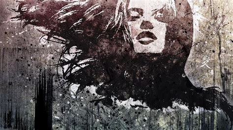 #938788 women, paint splatter, face, artwork, painting, Alex Cherry - Rare Gallery HD Wallpapers