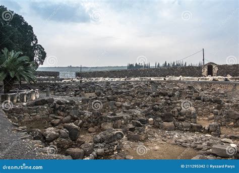 Ruins of the Great Synagogue of Capernaum Stock Photo - Image of ...