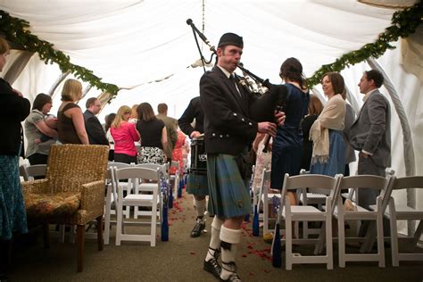 We had bagpipes! (We met in Scotland so the bagpipers were a no brainer.) East Of The Sun ...