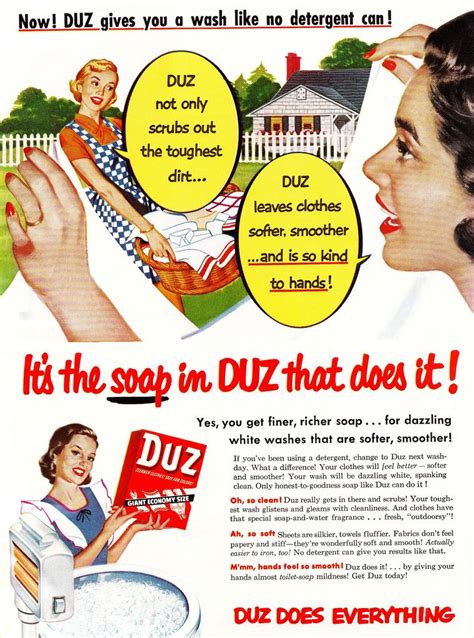 "It's the Soap in Duz that Does It!" Pretty Amazing, Eh?? | Vintage housewife, Vintage ...