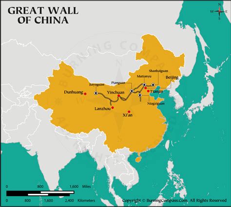 Great Wall Of China On World Map