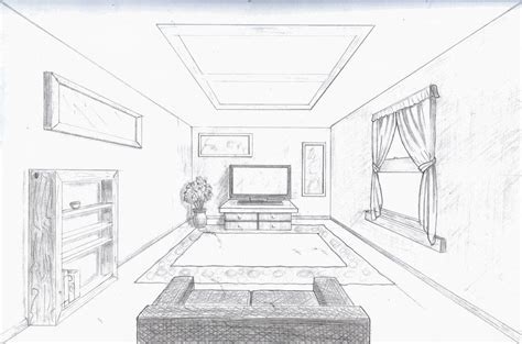 One Point Perspective Living Room - bestroom.one