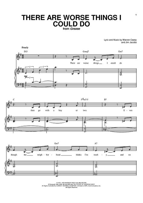 Buy "There Are Worse Things I Could Do" Sheet Music by Stockard Channing; Brooke Shields for Pian...