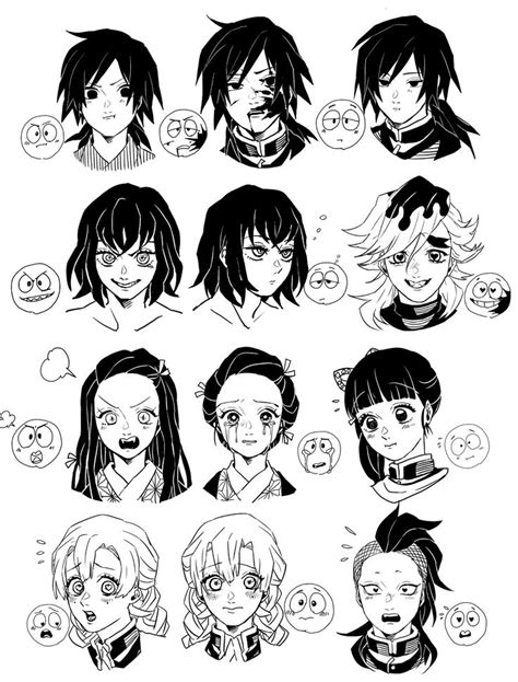 Kimetsu no Yaiba Anime Demon Face Expressions