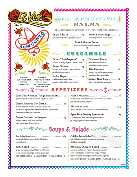 El Vez menu in Philadelphia, Pennsylvania, USA