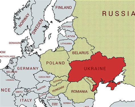 Ukraine Border Countries Map