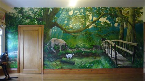 Pin by Tassa Bassa on Walls | Forest mural, Wall murals painted, Forest wall mural