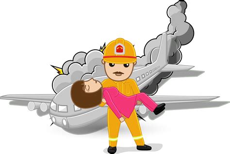 Rescue Training Rescue People Plane Crash Aviation Accident Cartoon Saviour PNG Clipart ...