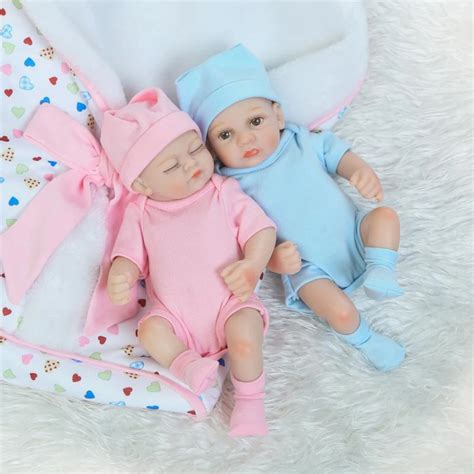 10 Inch Full Silicone Baby Reborn Doll Blanket Twins 26cm Dolls Reborn ...