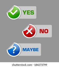 Yes No Maybe Stickers Semi Transparent Stock Vector (Royalty Free ...