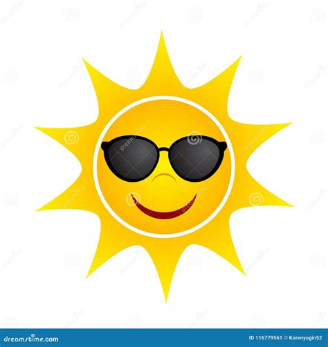 Yellow Summer Sun with Sunglasses, Stock Vector Illustration Stock Vector - Illustration of ...