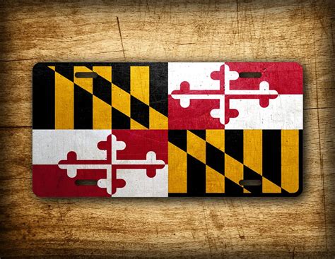 Maryland State Flag License Plate MD Official Flag Symbol Auto Tag 6x12 ...