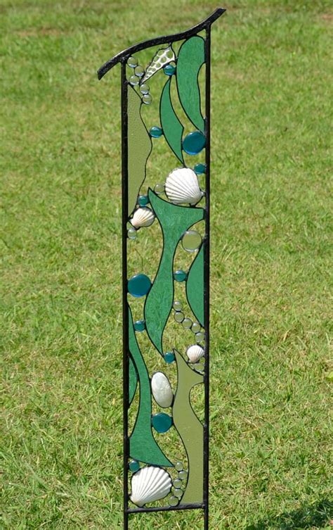 Large Stained Glass Beach Art Yard Art Beach Decor Garden - Etsy