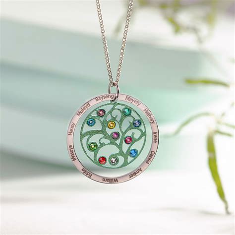 Adapted Family Tree Birthstone Necklace