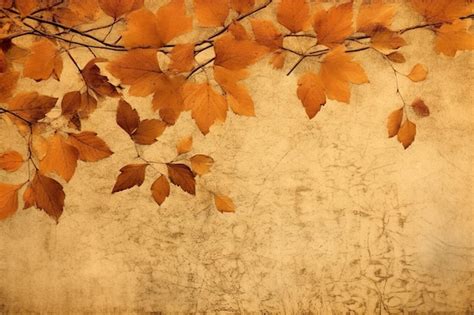 Premium AI Image | Autumn leaves background in vintage style Chemigram ...