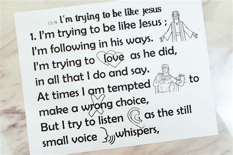 I'm Trying to Be Like Jesus Flip Chart - Primary Singing