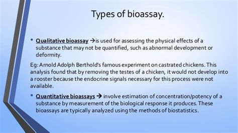 Bioassay techniques