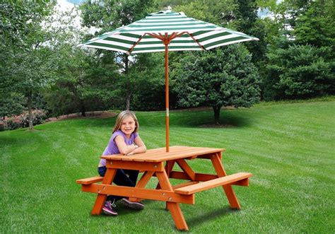 Picnic Table Umbrella for Children | Picnic table, Picnic table with umbrella, Kids picnic table