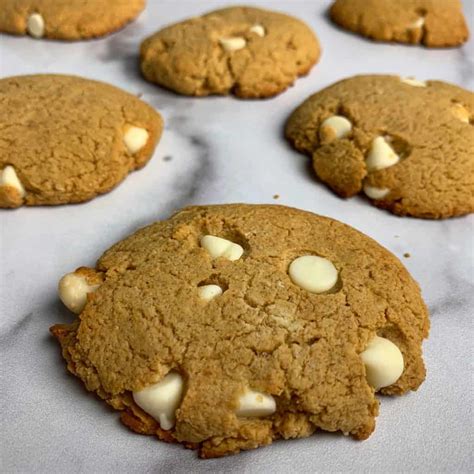 The BEST Peanut Butter Protein Cookies with White Chocolate Chips