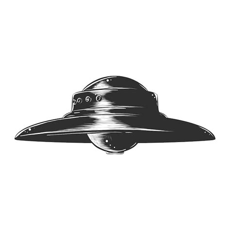 Premium Vector | Hand drawn sketch of ufo in monochrome