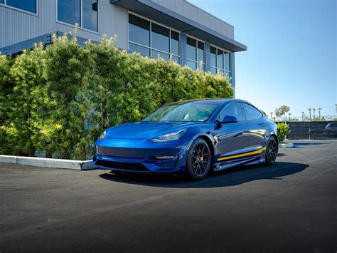 Jim Zeeb's Deep Blue Metallic Tesla Model 3 - UP Carbon Fiber Aero - Unplugged Performance