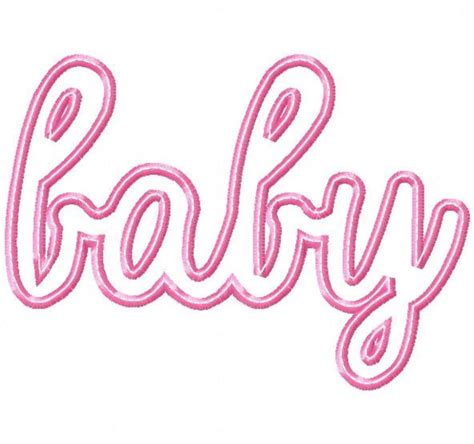 Baby Cursive Applique Design INSTANT DOWNLOAD 3 sizes