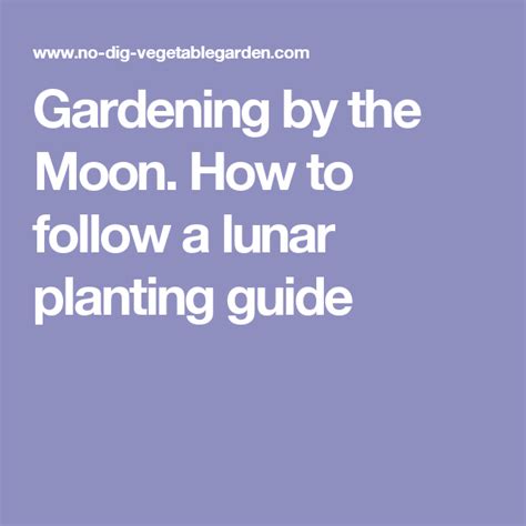 Gardening by the Moon. How to follow a lunar planting guide Weather ...