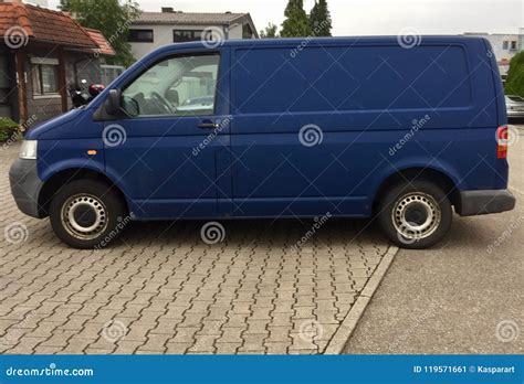 Blue delivery truck stock image. Image of vehicle, transportation ...