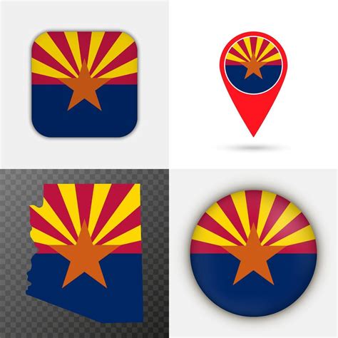 Set Arizona state flag. Vector illustration. 14888863 Vector Art at Vecteezy