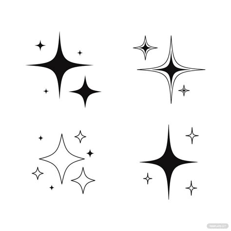 Black and White Sparkle Vector in Illustrator, SVG, JPG, EPS, PNG - Download | Template.net