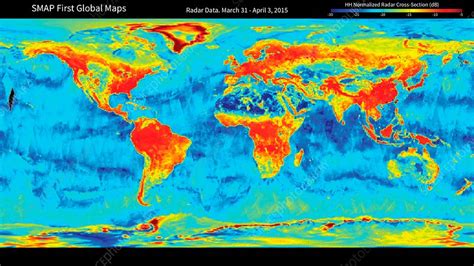 Global soil moisture, SMAP radar satellite map - Stock Image - C032 ...