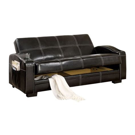 Furniture of America Colona Black Contemporary/Modern Faux Leather ...