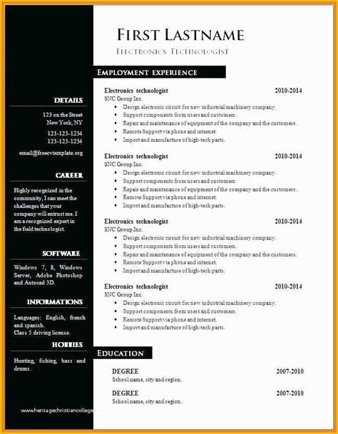 Microsoft Office 2007 Resume Templates Free Download Of How to Create A ...