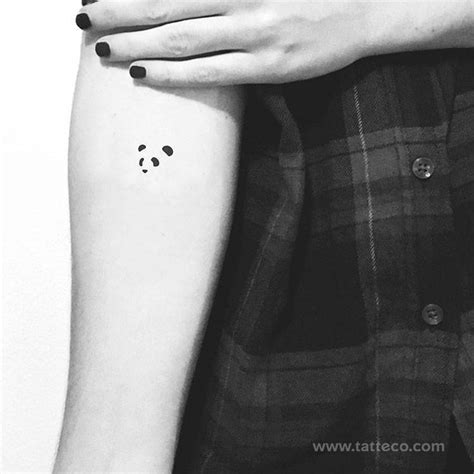 Minimalist panda face temporary tattoo, get it here