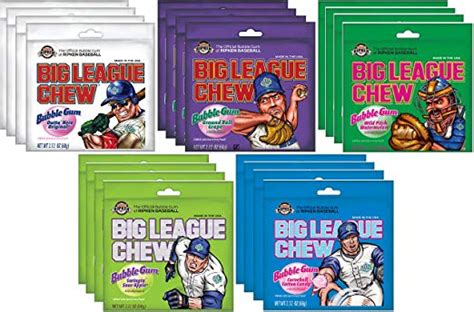 Big League Chew Bubble Gum Variety Pack 5 Flavors (Pack of 20) | Big league chew, Baseball party ...