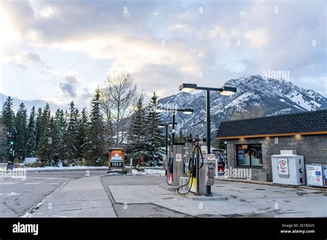 Petro-Canada Gas Stations and Stores in Town of Banff Stock Photo - Alamy