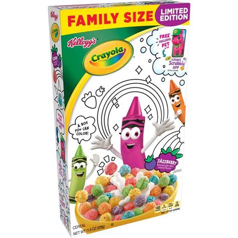 Caja cereales Crayola Jazzberry Kellogg's mora de Jazz | Crayola, Cajas de cereales, Cajas