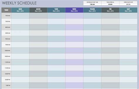 Microsoft Excel Weekly Calendar Template - Luise Robinia