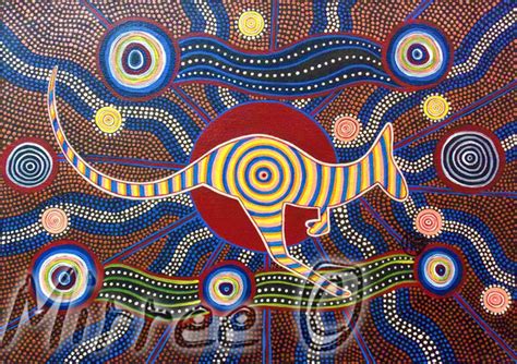 Movement of the Red Kangaroo Contempoary Aboriginal Art Original Paint