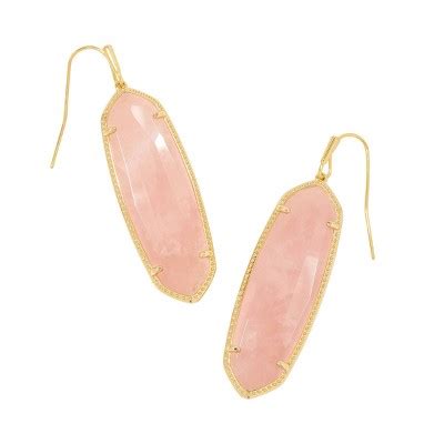 Kendra Scott Eleanor 14k Gold Over Brass Drop Earrings - Rose Quartz : Target