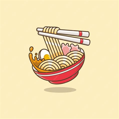 Premium Vector | Cute cartoon ramen noodles food illustration